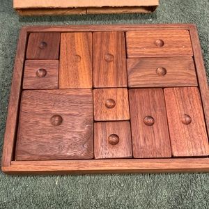 Vintage Nine Block and Red Donkey Combination Puzzle